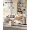 imageSONGMICS Storage Ottoman Foldable Small Ottoman Foot Rest 118 Inches Foot Stool Cube Ottoman with Storage Load up to 286 lb for Living Room Bedroom Dorm Jelly Pink ULSF028R01Cream White