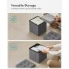 imageSONGMICS Storage Ottoman Foldable Small Ottoman Foot Rest 118 Inches Foot Stool Cube Ottoman with Storage Load up to 286 lb for Living Room Bedroom Dorm Jelly Pink ULSF028R01Dark Gray