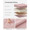 imageSONGMICS Storage Ottoman Foldable Small Ottoman Foot Rest 118 Inches Foot Stool Cube Ottoman with Storage Load up to 286 lb for Living Room Bedroom Dorm Jelly Pink ULSF028R01Jelly Pink