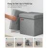 imageSONGMICS Storage Ottoman Foldable Small Ottoman Foot Rest 118 Inches Foot Stool Cube Ottoman with Storage Load up to 286 lb for Living Room Bedroom Dorm Jelly Pink ULSF028R01Light Gray
