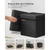 imageSONGMICS Storage Ottoman Foldable Small Ottoman Foot Rest 118 Inches Foot Stool Cube Ottoman with Storage Load up to 286 lb for Living Room Bedroom Dorm Jelly Pink ULSF028R01Ink Black