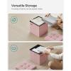 imageSONGMICS Storage Ottoman Foldable Small Ottoman Foot Rest 118 Inches Foot Stool Cube Ottoman with Storage Load up to 286 lb for Living Room Bedroom Dorm Jelly Pink ULSF028R01Jelly Pink