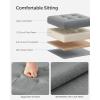 imageSONGMICS Storage Ottoman Foldable Small Ottoman Foot Rest 118 Inches Foot Stool Cube Ottoman with Storage Load up to 286 lb for Living Room Bedroom Dorm Jelly Pink ULSF028R01Light Gray