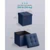 imageSONGMICS Storage Ottoman Foldable Small Ottoman Foot Rest 118 Inches Foot Stool Cube Ottoman with Storage Load up to 286 lb for Living Room Bedroom Dorm Jelly Pink ULSF028R01Midnight Blue