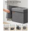 imageSONGMICS Storage Ottoman Foldable Small Ottoman Foot Rest 118 Inches Foot Stool Cube Ottoman with Storage Load up to 286 lb for Living Room Bedroom Dorm Jelly Pink ULSF028R01Dark Gray