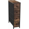 imageSONGMICS Narrow Dresser Vertical Storage Unit with 4 Fabric Drawers for Small Spaces and Gaps Metal Frame Slim Storage Tower for Living Room Laundry Closet Rustic Brown and Black ULGS041B01Dresser