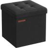 imageSONGMICS Storage Ottoman Foldable Small Ottoman Foot Rest 118 Inches Foot Stool Cube Ottoman with Storage Load up to 286 lb for Living Room Bedroom Dorm Jelly Pink ULSF028R01Ink Black