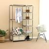 imageSONGMICS 43 Inch Portable Clothes Closet Wardrobe with NonWoven Fabric and Hanging Rod Quick and Easy to Assemble Gray ULSF007G
