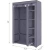 imageSONGMICS 43 Inch Portable Clothes Closet Wardrobe with NonWoven Fabric and Hanging Rod Quick and Easy to Assemble Gray ULSF007G
