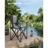 imageSONGMICS Folding Camping Chair Set of 2 Supports 551 lb per Chair with Comfortable Sponge Seat Heavy Duty Structure Cup Holder Outdoor Picnic Chair Grey and Black UGCB206G01