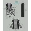 imageSONGMICS Folding Camping Chair Set of 2 Supports 551 lb per Chair with Comfortable Sponge Seat Heavy Duty Structure Cup Holder Outdoor Picnic Chair Grey and Black UGCB206G01