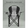 imageSONGMICS Folding Camping Chair Set of 2 Supports 551 lb per Chair with Comfortable Sponge Seat Heavy Duty Structure Cup Holder Outdoor Picnic Chair Grey and Black UGCB206G01