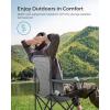imageSONGMICS Folding Camping Chair Set of 2 Supports 551 lb per Chair with Comfortable Sponge Seat Heavy Duty Structure Cup Holder Outdoor Picnic Chair Grey and Black UGCB206G01