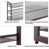 imageSONGMICS Shoe Rack 3Tier Shoe Organizer Metal Shoe Storage for Garage Stackable Shoe Shelf with Adjustable Flat or Angled Shelves 912 Pairs Charcoal Gray ULMR03GBBronze