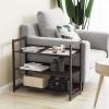 imageSONGMICS Shoe Rack 3Tier Shoe Organizer Metal Shoe Storage for Garage Stackable Shoe Shelf with Adjustable Flat or Angled Shelves 912 Pairs Charcoal Gray ULMR03GBBronze