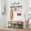 imageSONGMICS Shoe Rack 3Tier Shoe Organizer Metal Shoe Storage for Garage Stackable Shoe Shelf with Adjustable Flat or Angled Shelves 912 Pairs Charcoal Gray ULMR03GBCharcoal Gray