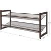 imageSONGMICS Shoe Rack 3Tier Shoe Organizer Metal Shoe Storage for Garage Stackable Shoe Shelf with Adjustable Flat or Angled Shelves 912 Pairs Charcoal Gray ULMR03GBBronze