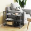 imageSONGMICS Shoe Rack 3Tier Shoe Organizer Metal Shoe Storage for Garage Stackable Shoe Shelf with Adjustable Flat or Angled Shelves 912 Pairs Charcoal Gray ULMR03GBCharcoal Gray