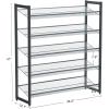imageSONGMICS Shoe Rack 3Tier Shoe Organizer Metal Shoe Storage for Garage Stackable Shoe Shelf with Adjustable Flat or Angled Shelves 912 Pairs Charcoal Gray ULMR03GBCharcoal Gray