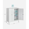 imageSONGMICS Garage Cabinet Metal Storage Cabinet with Doors and Shelves for Home Office Garage and Utility Room Black UOMC013B01Grey