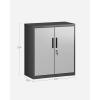 imageSONGMICS Garage Cabinet Metal Storage Cabinet with Doors and Shelves for Home Office Garage and Utility Room Black UOMC013B01Silver  Black