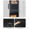 imageSONGMICS Garage Cabinet Metal Storage Cabinet with Doors and Shelves for Home Office Garage and Utility Room Black UOMC013B01Silver  Black