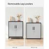 imageSONGMICS Garage Cabinet Metal Storage Cabinet with Doors and Shelves for Home Office Garage and Utility Room Black UOMC013B01Silver  Black