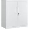 imageSONGMICS Garage Cabinet Metal Storage Cabinet with Doors and Shelves for Home Office Garage and Utility Room Black UOMC013B01Grey
