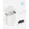 imageSONGMICS Hanging Trash Can 24 Gallon Compost Bin With Lid Wall Mounted for Kitchen Cupboard Bathroom Under Sink White ULTB820W9White
