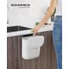 imageSONGMICS Hanging Trash Can 24 Gallon Compost Bin With Lid Wall Mounted for Kitchen Cupboard Bathroom Under Sink White ULTB820W9White