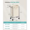imageSONGMICS Laundry Basket with Wheels Rolling Laundry Hamper 238 Gallons 90L Removable Liner Steel Frame with Handle Blanket Storage 24 x 114 x 319 Inches Cream White URLS003W01White
