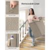 imageSONGMICS Laundry Basket with Wheels Rolling Laundry Hamper 238 Gallons 90L Removable Liner Steel Frame with Handle Blanket Storage 24 x 114 x 319 Inches Cream White URLS003W01Camel Brown