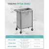 imageSONGMICS Laundry Basket with Wheels Rolling Laundry Hamper 238 Gallons 90L Removable Liner Steel Frame with Handle Blanket Storage 24 x 114 x 319 Inches Cream White URLS003W01Grey