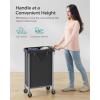 imageSONGMICS Laundry Basket with Wheels Rolling Laundry Hamper 238 Gallons 90L Removable Liner Steel Frame with Handle Blanket Storage 24 x 114 x 319 Inches Cream White URLS003W01Black