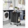 imageSONGMICS Laundry Basket with Wheels Rolling Laundry Hamper 238 Gallons 90L Removable Liner Steel Frame with Handle Blanket Storage 24 x 114 x 319 Inches Cream White URLS003W01Black