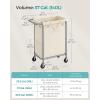 imageSONGMICS Laundry Basket with Wheels Rolling Laundry Hamper 238 Gallons 90L Removable Liner Steel Frame with Handle Blanket Storage 24 x 114 x 319 Inches Cream White URLS003W01White