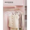 imageSONGMICS Pants Hangers 30 Pack Clear Plastic Hangers 16 x 89 Inches Skirt Hangers with Adjustable Clips Wide Shoulder Notches 360 Swivel Hook for Pants Skirts Dresses Clear UCRP075W0130