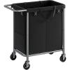imageSONGMICS Laundry Basket with Wheels Rolling Laundry Hamper 238 Gallons 90L Removable Liner Steel Frame with Handle Blanket Storage 24 x 114 x 319 Inches Cream White URLS003W01Black