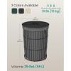 imageSONGMICS Laundry Hamper with Lid Round Laundry Basket 25 Gallons 95 L Versatile Removable Fabric Liner Large Capacity for Laundry Room Bedroom Living Room Slate Gray ULCB160G01Slate Gray