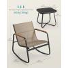 imageSONGMICS 3Piece Patio Furniture Set Garden Coversation Set 2 Rocking Chairs Table Outdoor Lawn Backyard Steel with Armrests Breathable Synthetic Fabric Yellowish Brown UGGF0027K01Yellowish Brown