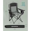 imageSONGMICS Camping Chair Folding Lawn Chair with Cooler Bag 352 lb Weight Capacity Adjustable Armrests with Cup Holder Storage Bag Breathable Nylon Mesh for Sports Games Harbor Blue UGCB060Q01Ink Black