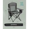 imageSONGMICS Camping Chair Folding Lawn Chair with Cooler Bag 352 lb Weight Capacity Adjustable Armrests with Cup Holder Storage Bag Breathable Nylon Mesh for Sports Games Harbor Blue UGCB060Q01Slate Gray