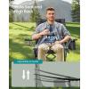 imageSONGMICS Camping Chair Folding Lawn Chair with Cooler Bag 352 lb Weight Capacity Adjustable Armrests with Cup Holder Storage Bag Breathable Nylon Mesh for Sports Games Harbor Blue UGCB060Q01Ink Black