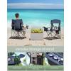 imageSONGMICS Camping Chair Folding Lawn Chair with Cooler Bag 352 lb Weight Capacity Adjustable Armrests with Cup Holder Storage Bag Breathable Nylon Mesh for Sports Games Harbor Blue UGCB060Q01Harbor Blue