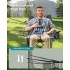 imageSONGMICS Camping Chair Folding Lawn Chair with Cooler Bag 352 lb Weight Capacity Adjustable Armrests with Cup Holder Storage Bag Breathable Nylon Mesh for Sports Games Harbor Blue UGCB060Q01Slate Gray