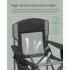 imageSONGMICS Camping Chair Folding Lawn Chair with Cooler Bag 352 lb Weight Capacity Adjustable Armrests with Cup Holder Storage Bag Breathable Nylon Mesh for Sports Games Harbor Blue UGCB060Q01Ink Black