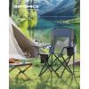 imageSONGMICS Camping Chair Folding Lawn Chair with Cooler Bag 352 lb Weight Capacity Adjustable Armrests with Cup Holder Storage Bag Breathable Nylon Mesh for Sports Games Harbor Blue UGCB060Q01Harbor Blue
