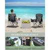imageSONGMICS Camping Chair Folding Lawn Chair with Cooler Bag 352 lb Weight Capacity Adjustable Armrests with Cup Holder Storage Bag Breathable Nylon Mesh for Sports Games Harbor Blue UGCB060Q01Slate Gray