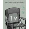 imageSONGMICS Camping Chair Folding Lawn Chair with Cooler Bag 352 lb Weight Capacity Adjustable Armrests with Cup Holder Storage Bag Breathable Nylon Mesh for Sports Games Harbor Blue UGCB060Q01Slate Gray
