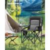 imageSONGMICS Oversized Lumbar Support Camping Chair HeavyDuty Outdoor Folding Chair Comfortable Padded Glamping Cooler Bag Weight Capacity 450 lb Slate Gray UGCB066G01Ink Black